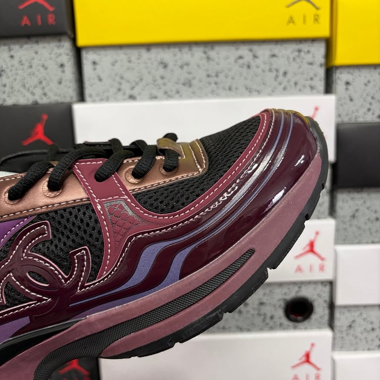 Chanel G45077 Burgundy Sneakers - 7