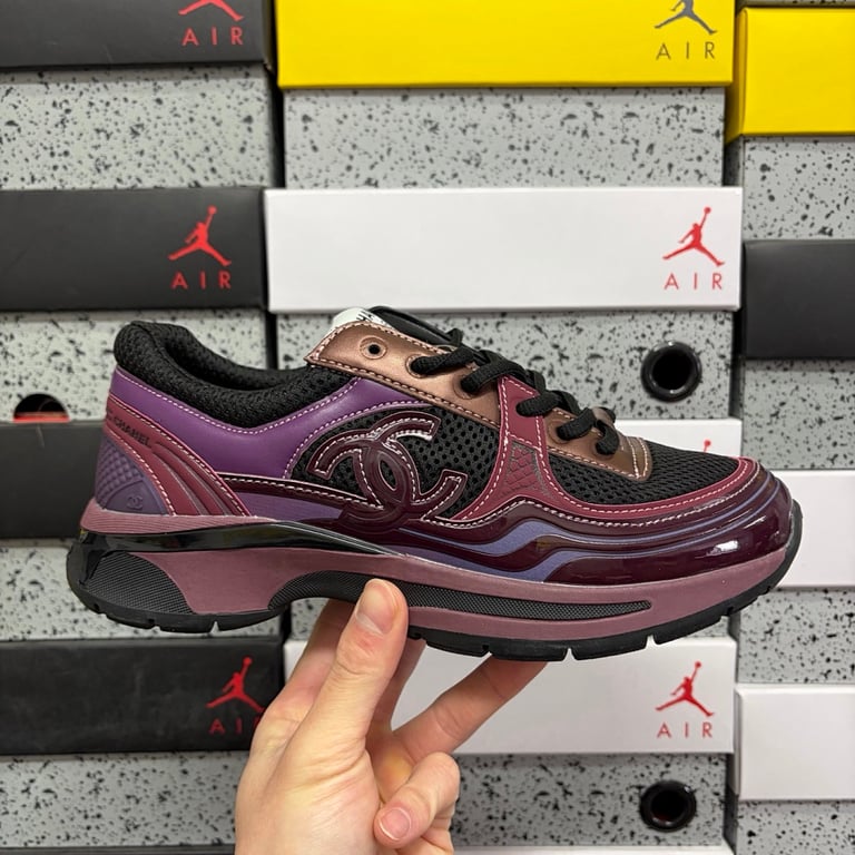 Chanel G45077 Burgundy Sneakers - 9