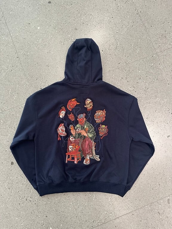 Vescartes Oni Graphic Zip Hoodie - 6
