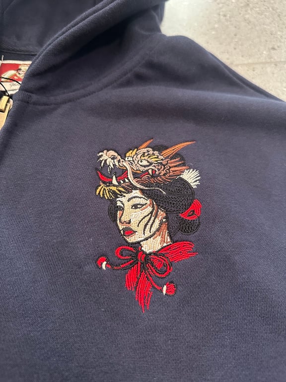 Vescartes Oni Graphic Zip Hoodie - 8