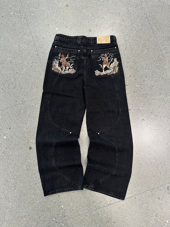 Vescartes Fast Draw Black Denim Jeans - 4