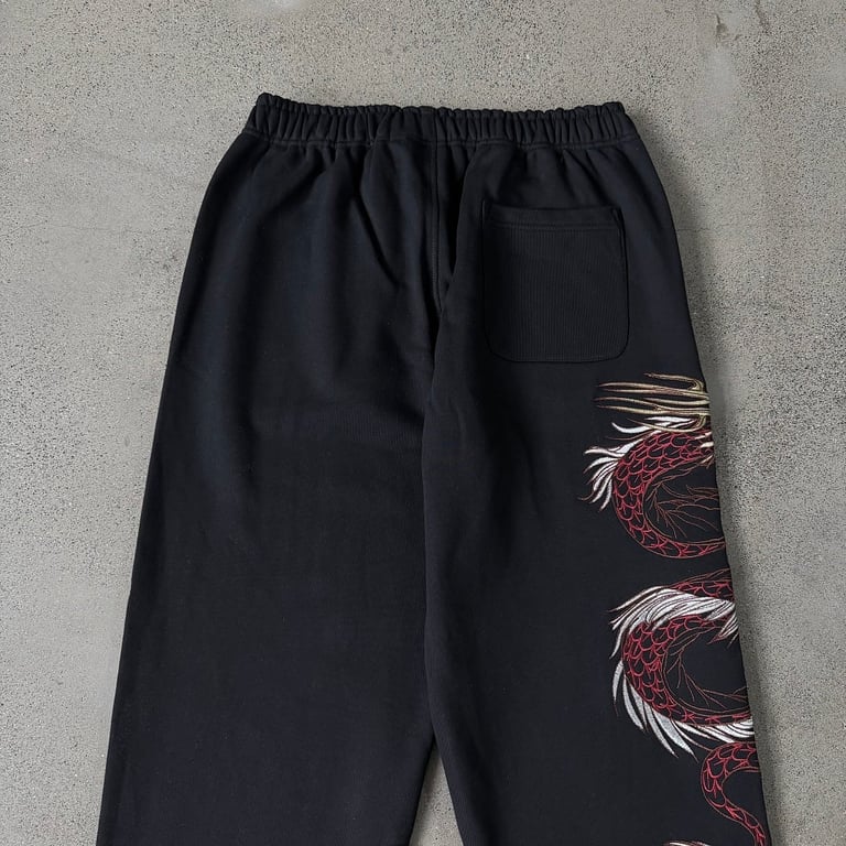 Derschutze Dragon Embroidered Sweatpants Black - 20