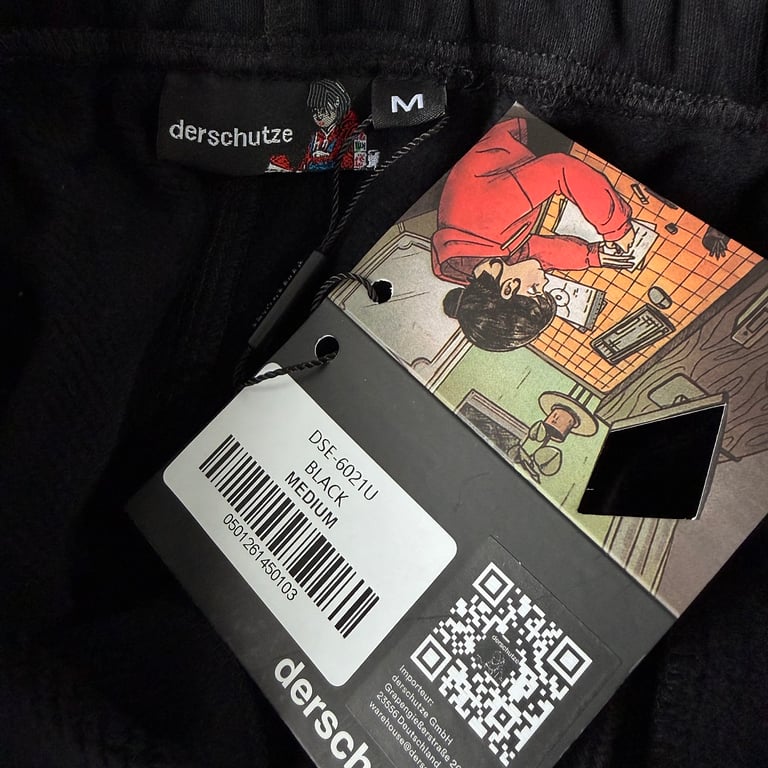 Derschutze Dragon Embroidered Sweatpants Black - 8