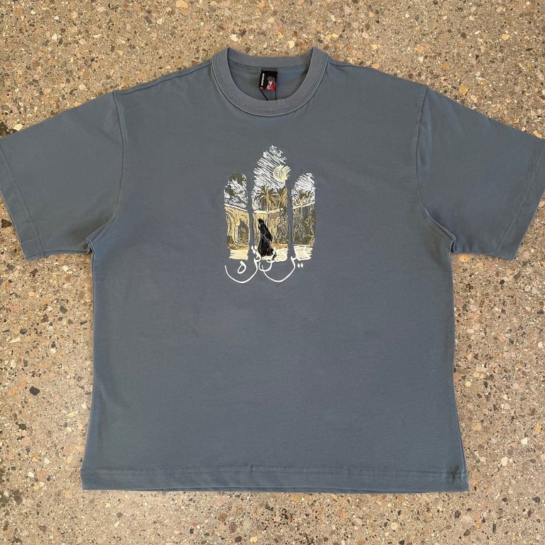 Derschutze Embroidered Graphic T-Shirt Grey - 5