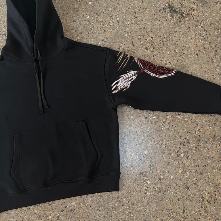 Derschutze Dragon Embroidery Hoodie Black - 11
