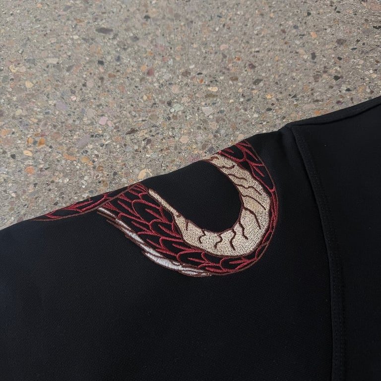 Derschutze Dragon Embroidery Hoodie Black - 12