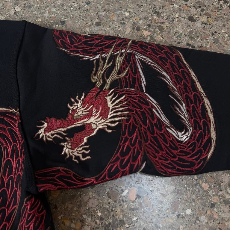 Derschutze Dragon Embroidery Hoodie Black - 23