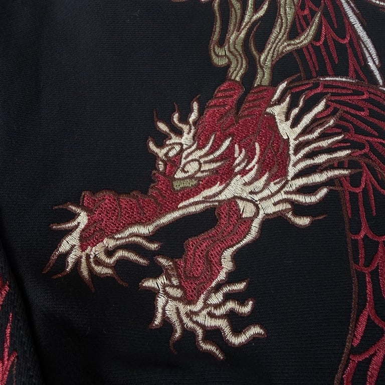 Derschutze Dragon Embroidery Hoodie Black - 24