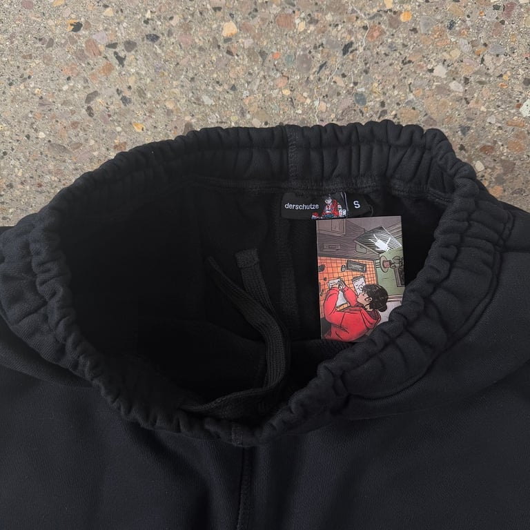 Derschutze Embroidered Dragon Sweatpants Black - 7