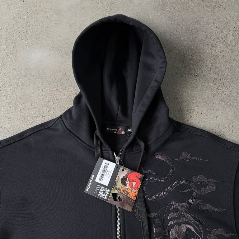 Derschutze Tiger Graphic Zip-Up Hoodie Black - 11