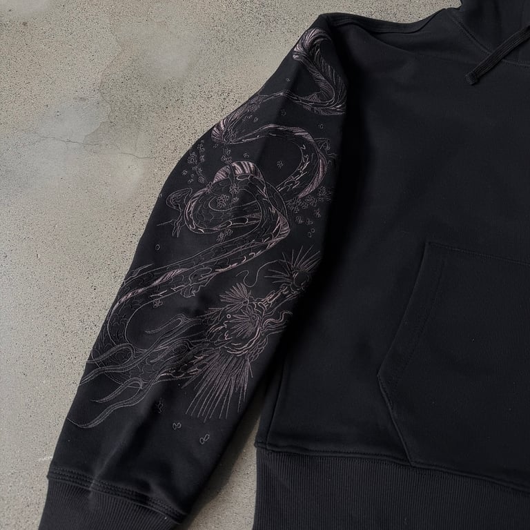 Derschutze Tiger Graphic Zip-Up Hoodie Black - 22