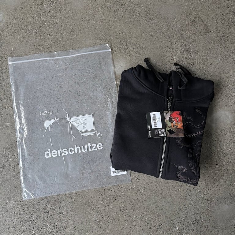 Derschutze Tiger Graphic Zip-Up Hoodie Black - 5