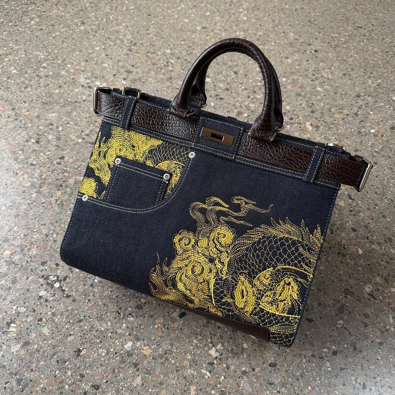 Derschutze Dragon Denim Tote Bag - 13