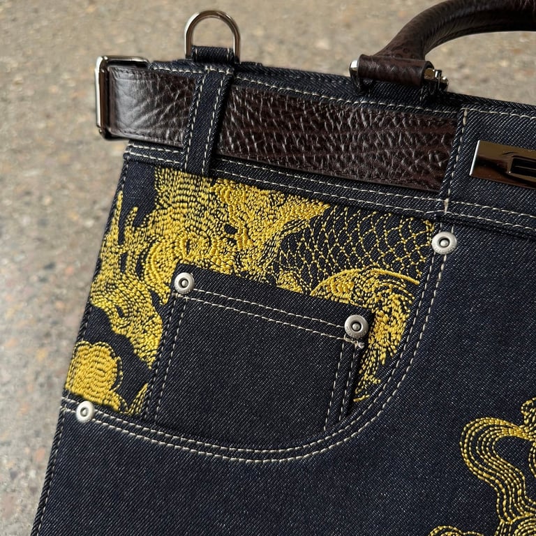 Derschutze Dragon Denim Tote Bag - 15