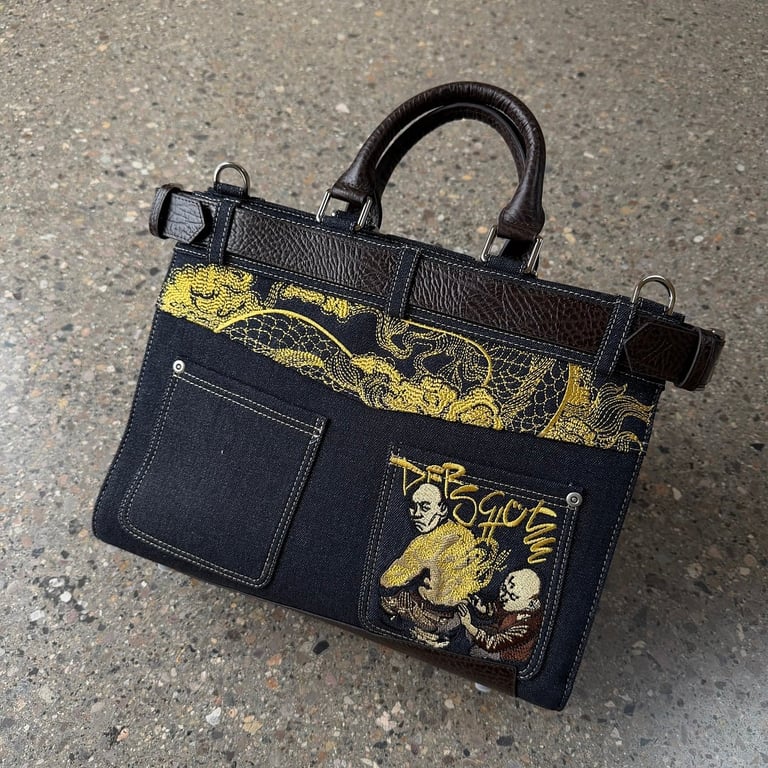 Derschutze Dragon Denim Tote Bag - 19