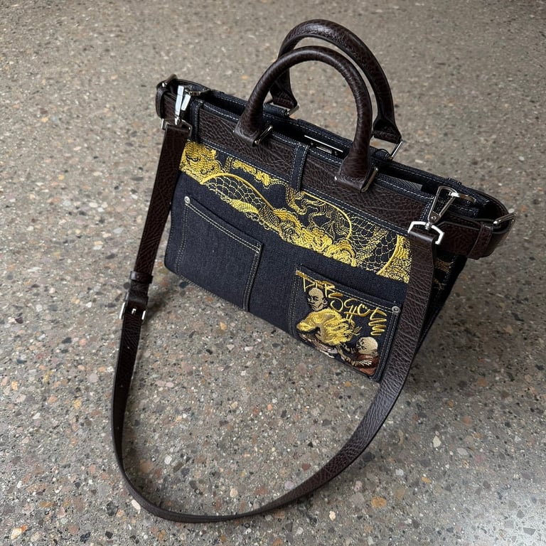 Derschutze Dragon Denim Tote Bag - 33