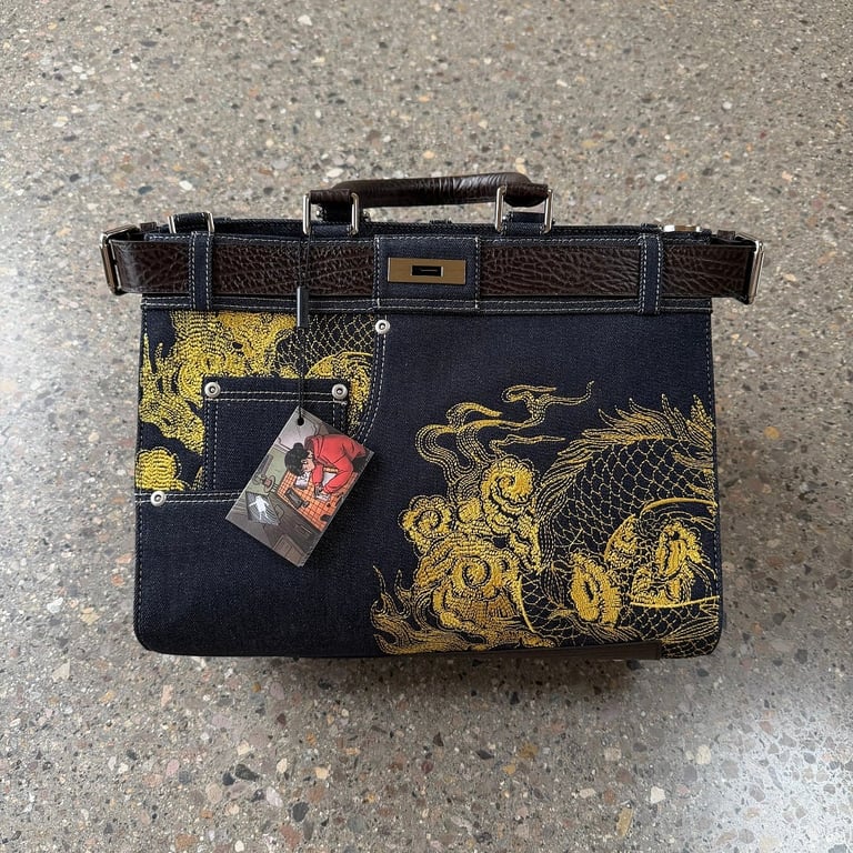 Derschutze Dragon Denim Tote Bag - 9
