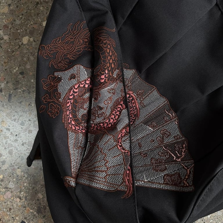 Derschutze Dragon Embroidery Sling Bag Black - 6