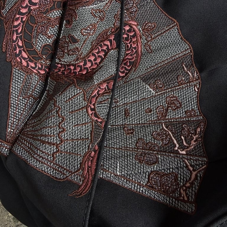 Derschutze Dragon Embroidery Sling Bag Black - 8