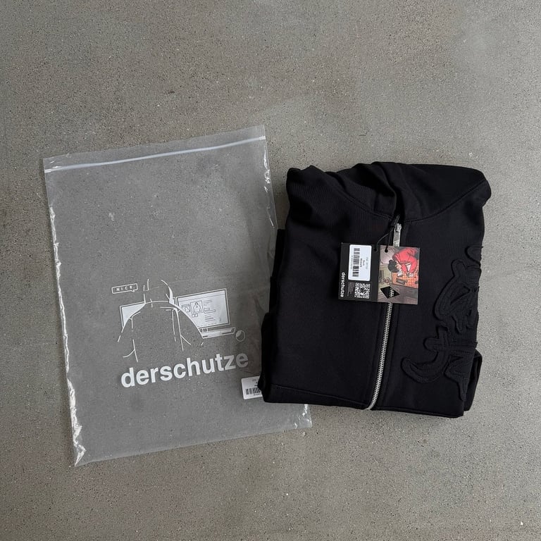 Derschutze Dragon & Tiger Embroidered Zip Hoodie Black - 5
