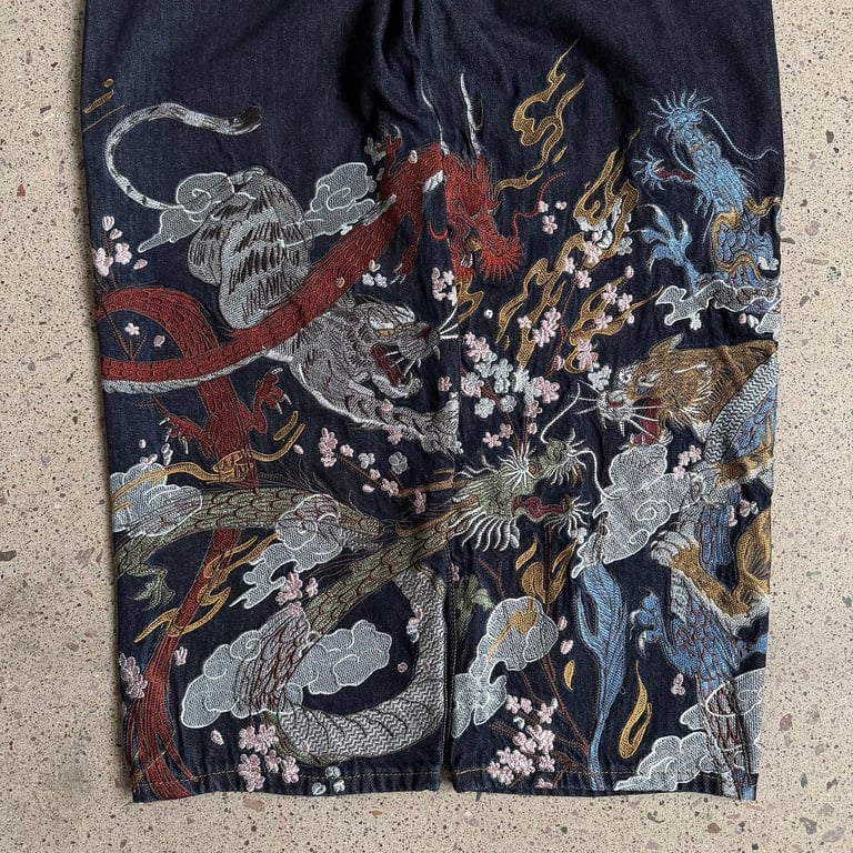 Derschutze Embroidered Dragon & Tiger Jeans - 19