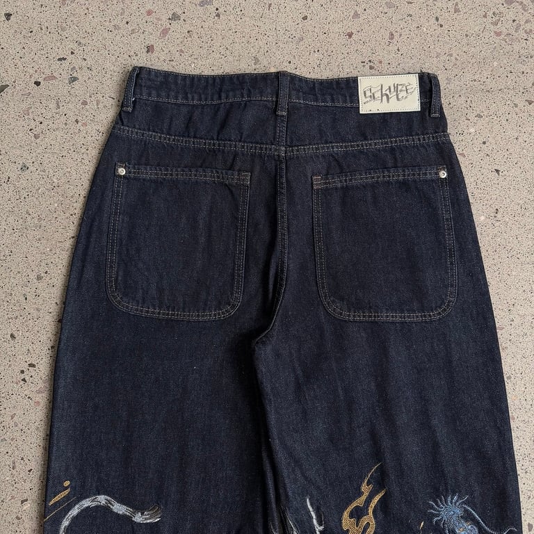 Derschutze Embroidered Dragon & Tiger Jeans - 21