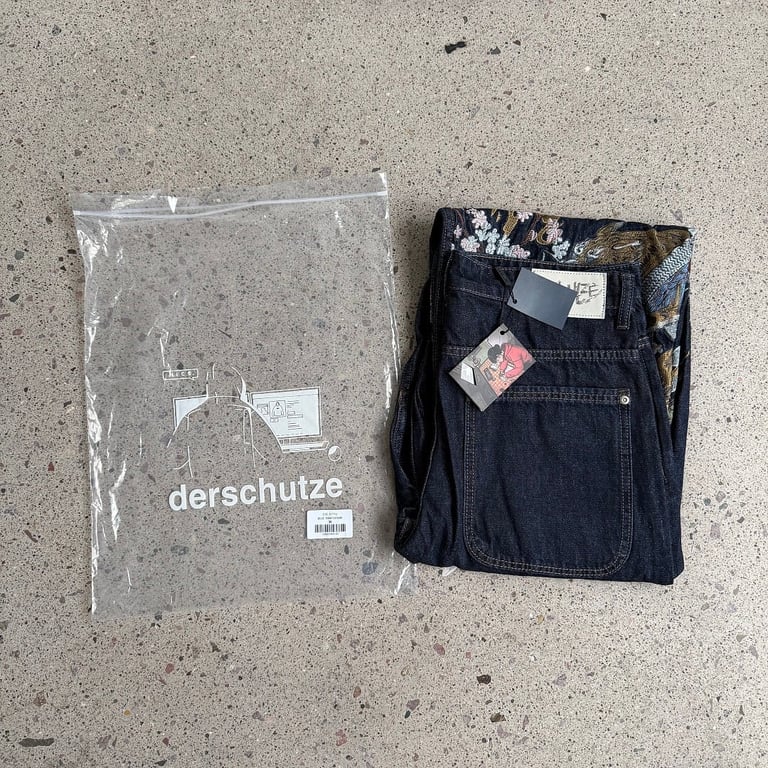 Derschutze Embroidered Dragon & Tiger Jeans - 4