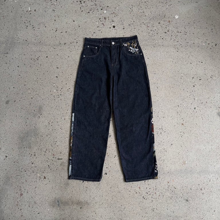 Derschutze Embroidered Dragon & Tiger Jeans - 5