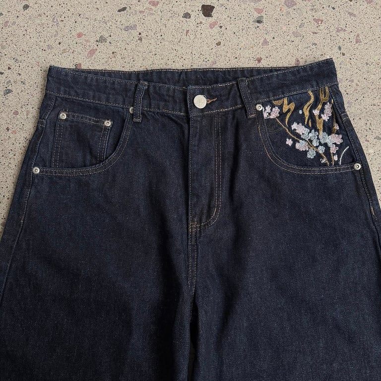 Derschutze Embroidered Dragon & Tiger Jeans - 7