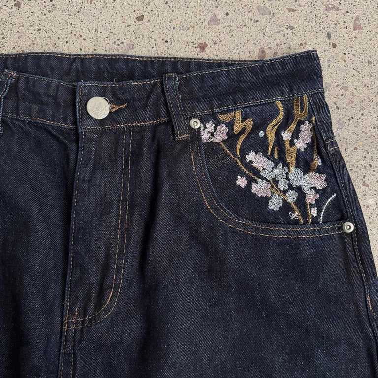 Derschutze Embroidered Dragon & Tiger Jeans - 8