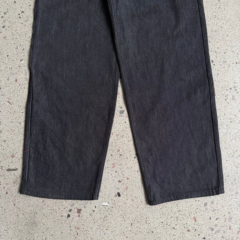 Derschutze Blue Raw Denim Jeans with Embroidery - 16