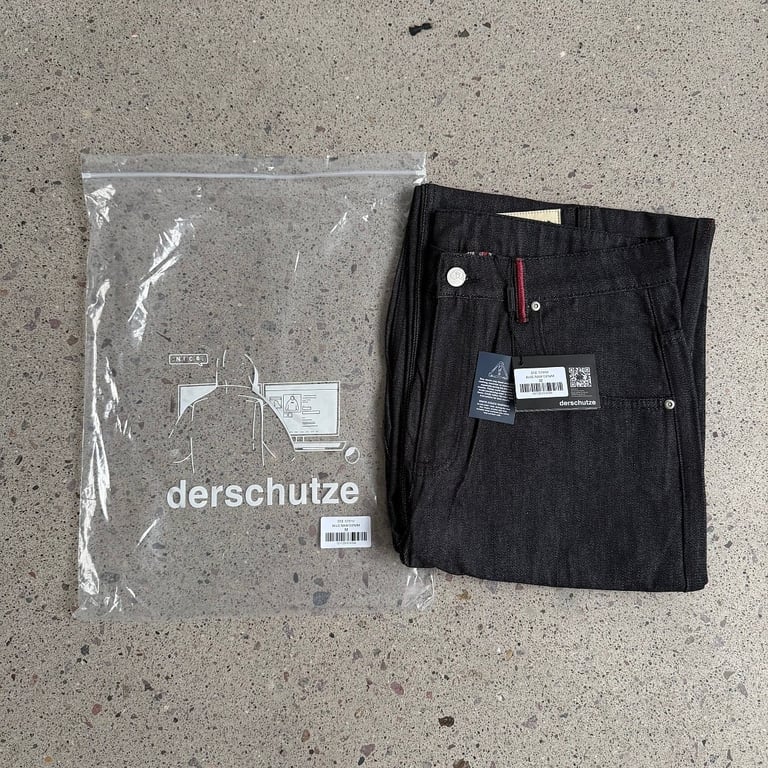 Derschutze Blue Raw Denim Jeans with Embroidery - 4