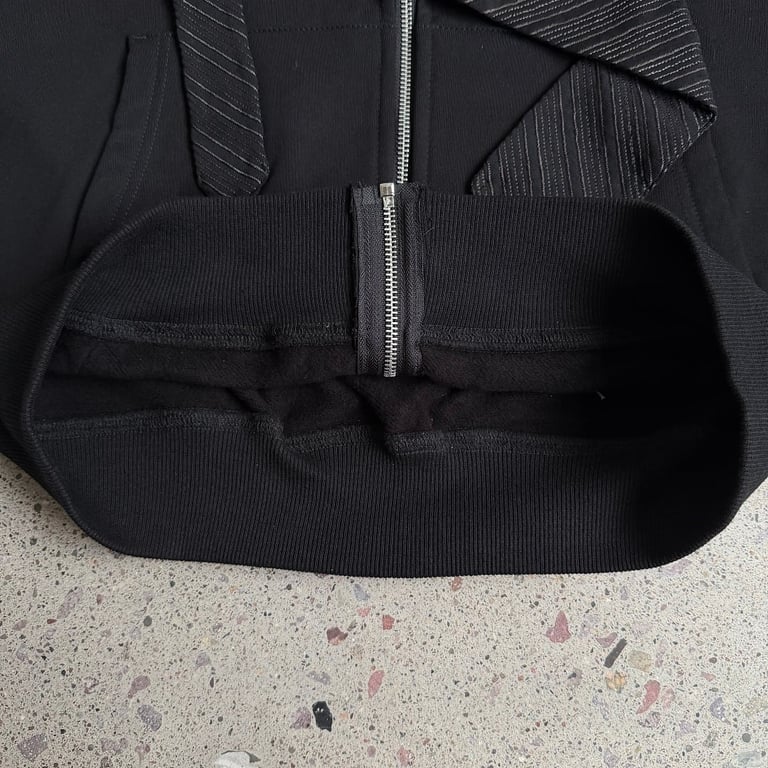 Derschutze Tie Detail Zip Hoodie Black - 12