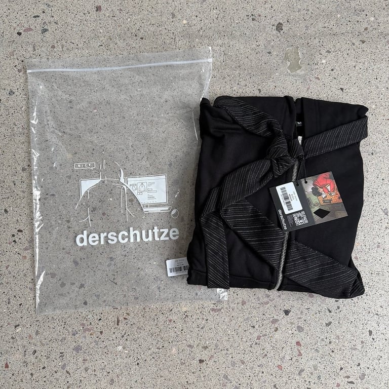Derschutze Tie Detail Zip Hoodie Black - 4