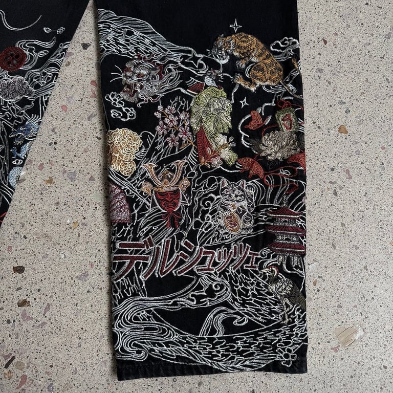 Derschutze Embroidered Black Denim Jeans - 23