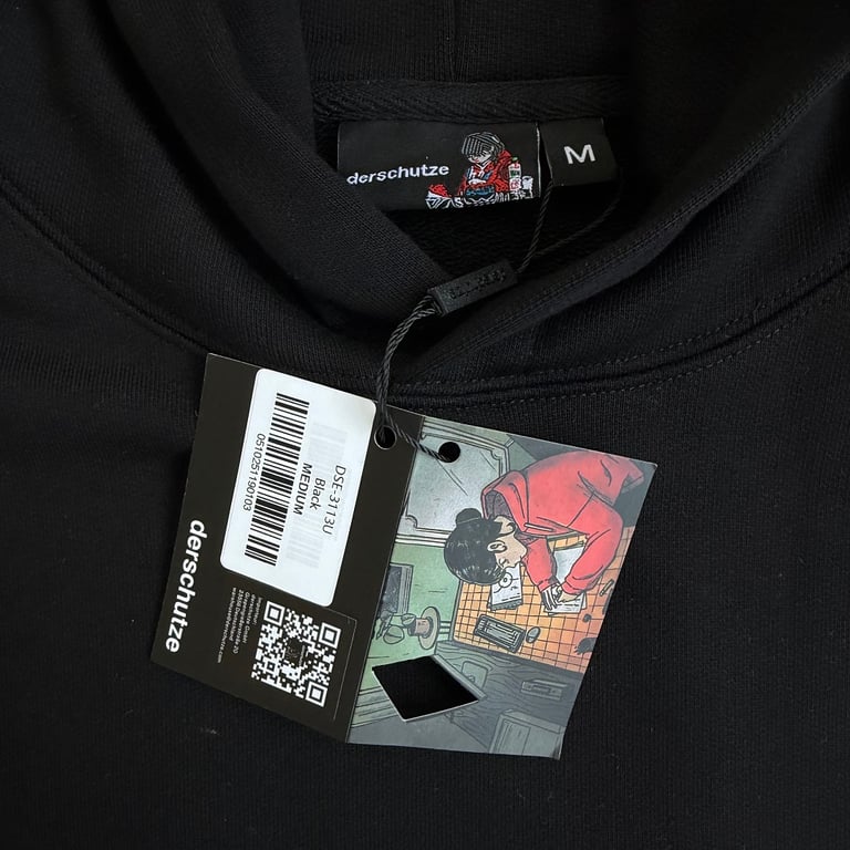 Derschutze Dragon & Tiger Embroidered Hoodie Black - 19