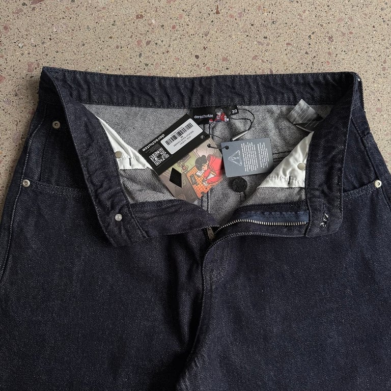 Derschutze Sakura Koi Embroidered Raw Denim Jeans - 11