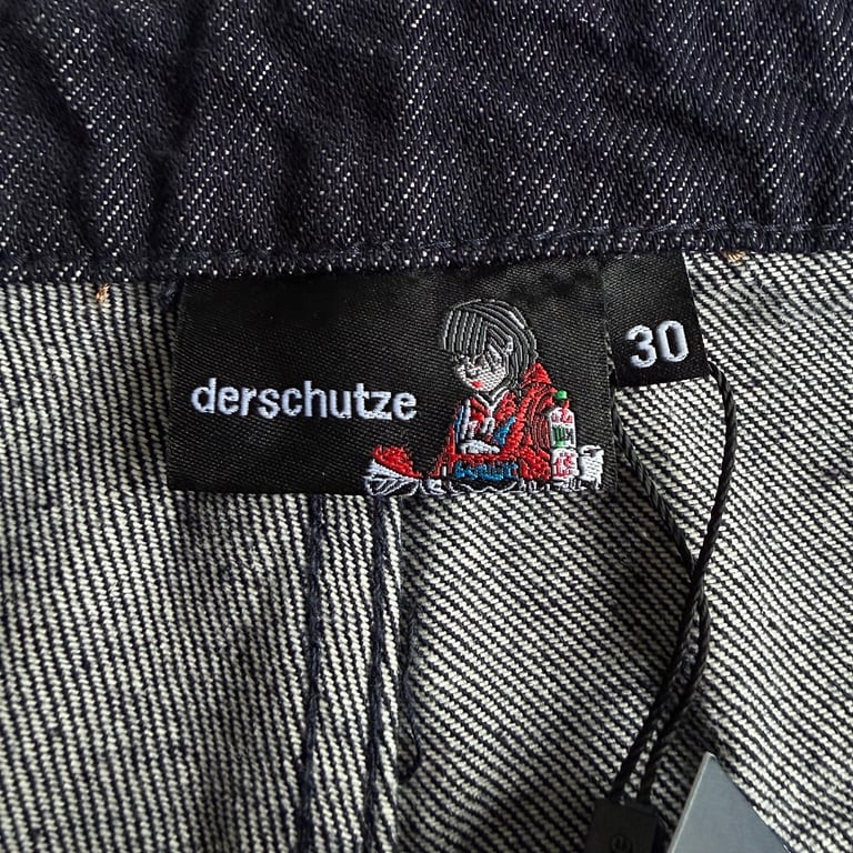 Derschutze Sakura Koi Embroidered Raw Denim Jeans - 13