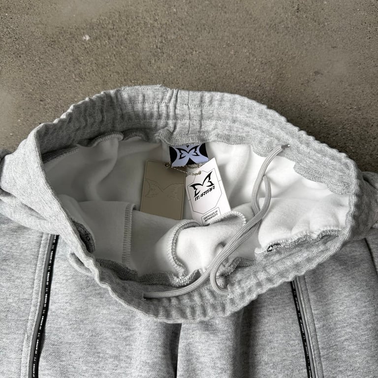Mertra Grey Curved Piping Sweatpants - 12
