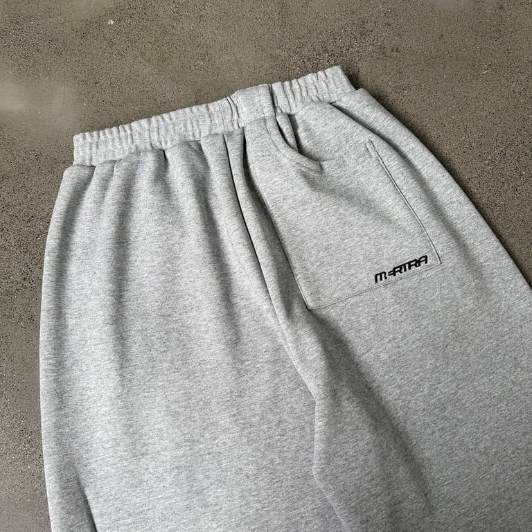 Mertra Grey Curved Piping Sweatpants - 22
