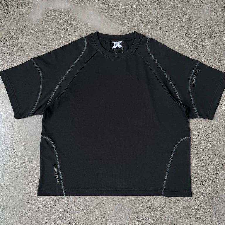 Mertra Contrast Stitch T-Shirt Black - 7