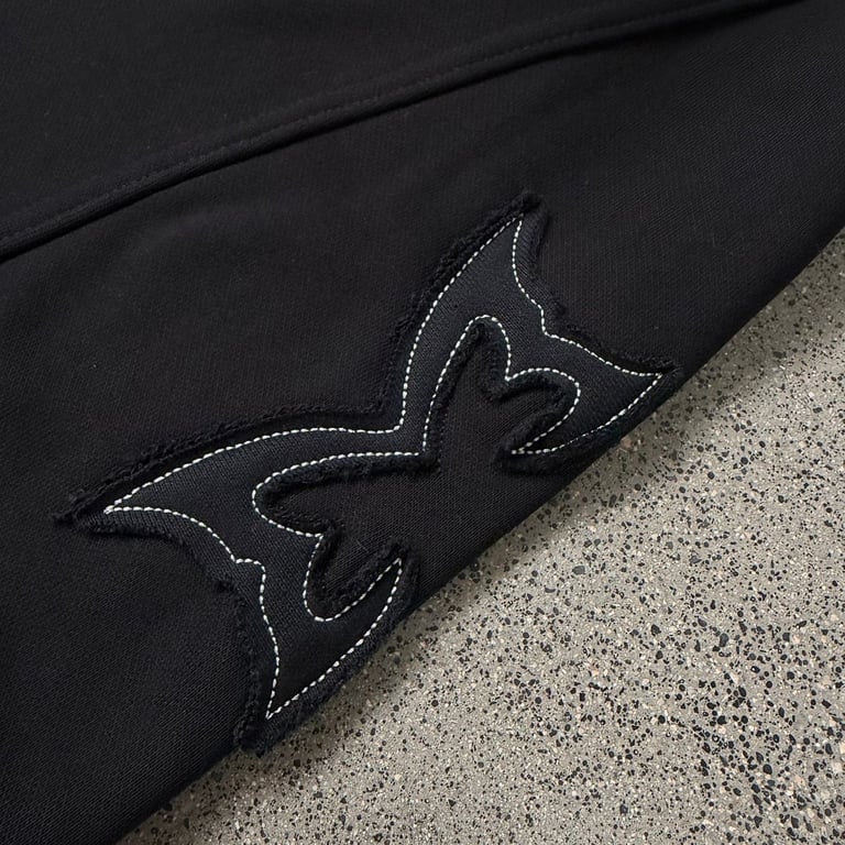Mertra Butterfly Logo Wide Leg Pants Black - 16