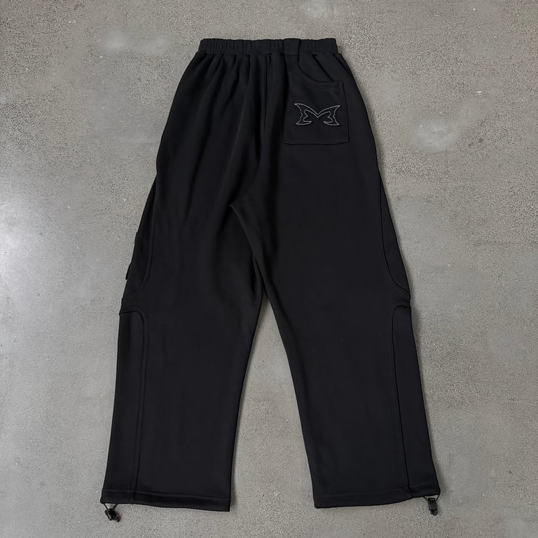 Mertra Butterfly Logo Wide Leg Pants Black - 22