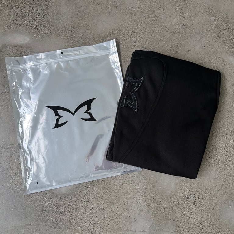 Mertra Butterfly Logo Wide Leg Pants Black - 5
