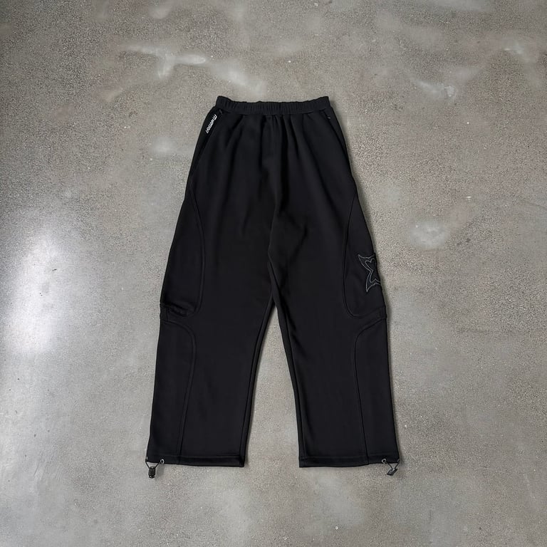 Mertra Butterfly Logo Wide Leg Pants Black - 6