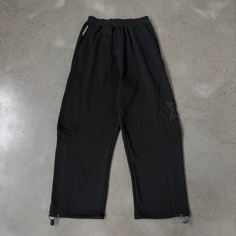 Mertra Butterfly Logo Wide Leg Pants Black - 7