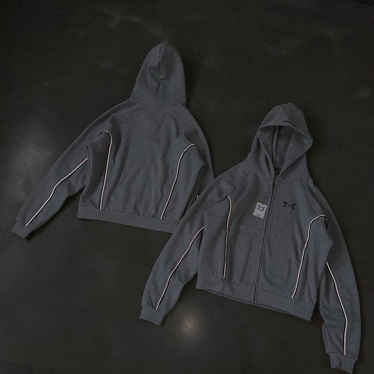Mertra Piping Zip Hoodie Grey - 2