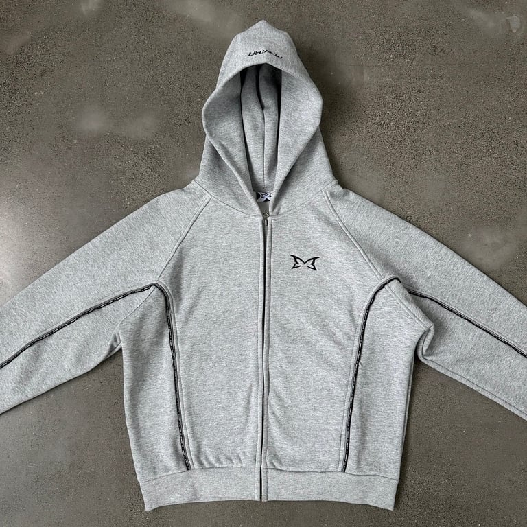 Mertra Piping Zip Hoodie Grey - 12