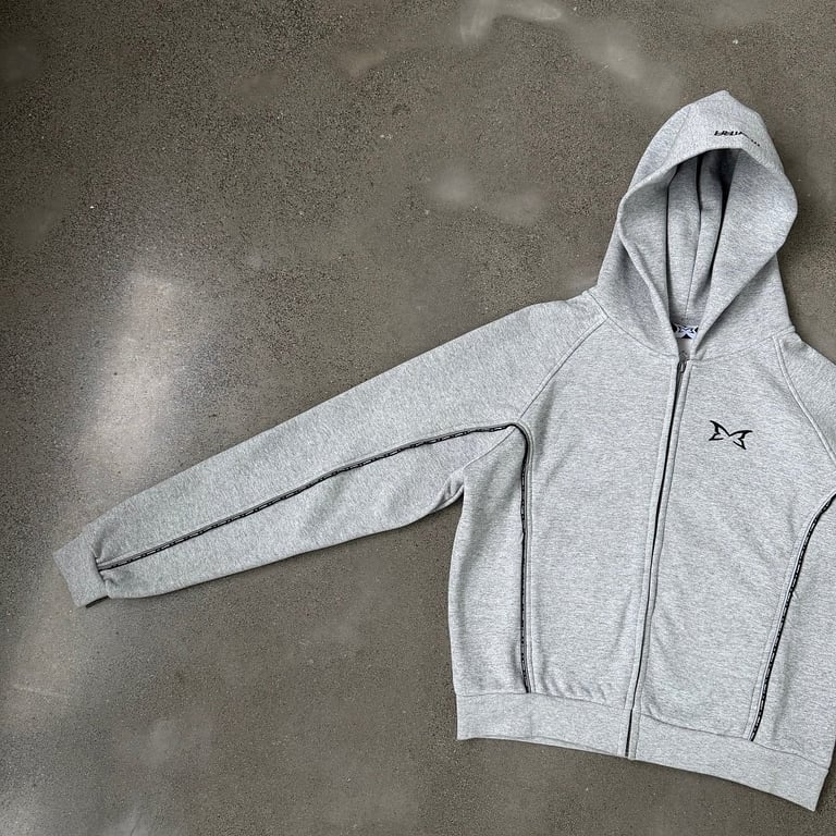 Mertra Piping Zip Hoodie Grey - 13