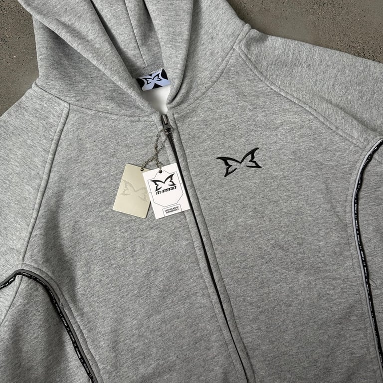 Mertra Piping Zip Hoodie Grey - 18